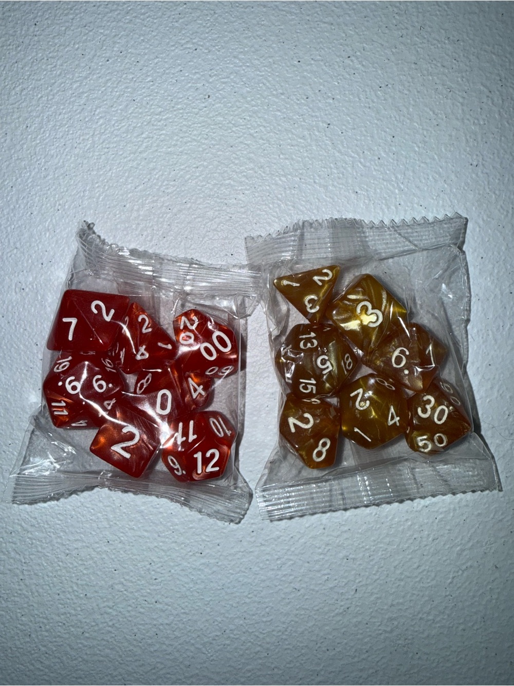 Flame & Ember DND Dice Set 2 Pack - Red & Amber Gold